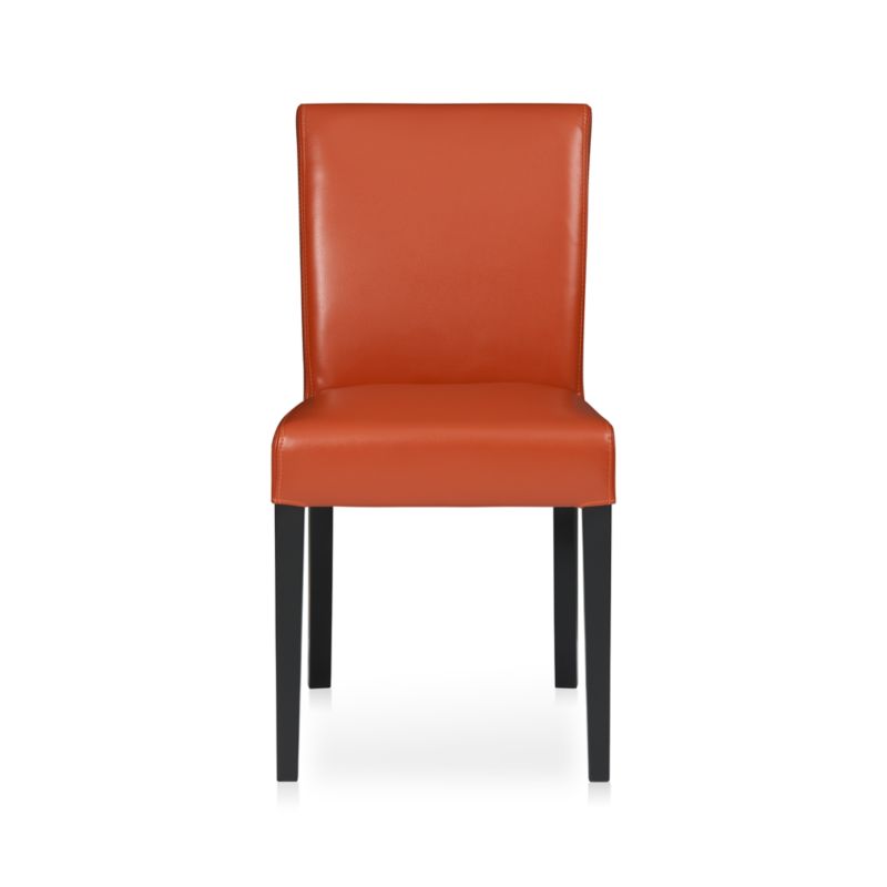 Lowe Persimmon Leather Side Chair in Dining Chairs | Crate and Barrel