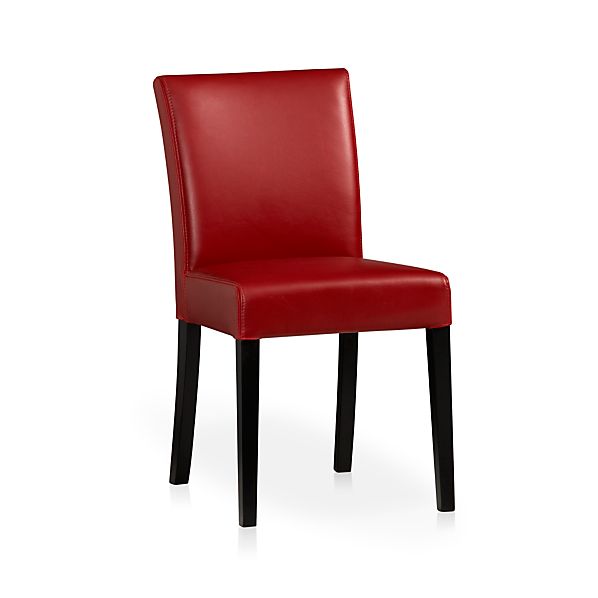 Lowe Red Leather Side Chair Crate and Barrel