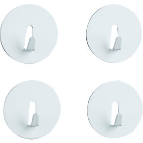 Set of 4 White Mini Magnet Hooks