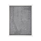 Map In Grey New York Print