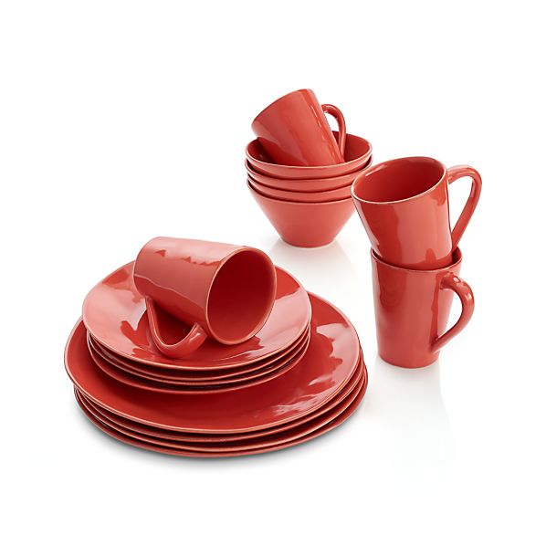 Marin Orange 16Piece Dinnerware Set