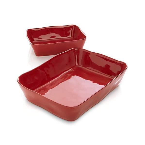 Marin Rectangular Red Baking Dishes Crate and Barrel