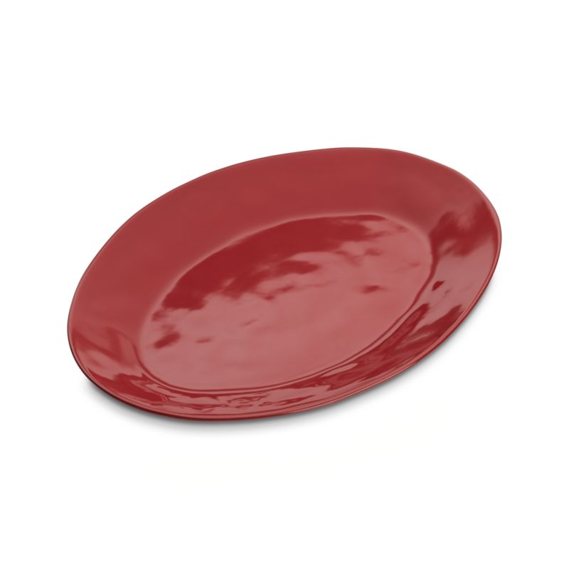 Marin Red Large Oval Platter Crate and Barrel