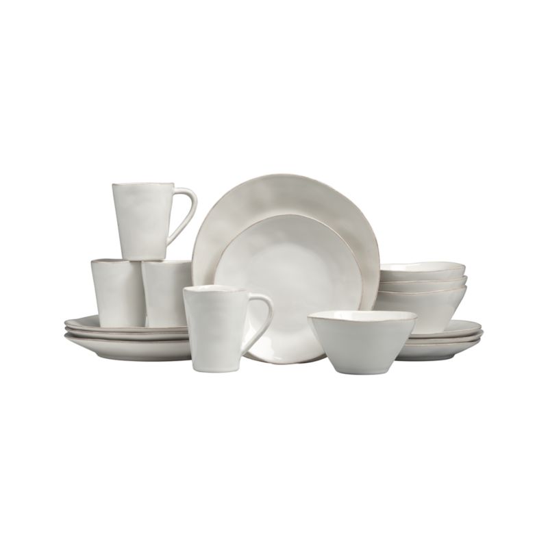 Marin White 16Piece Dinnerware Set Crate and Barrel
