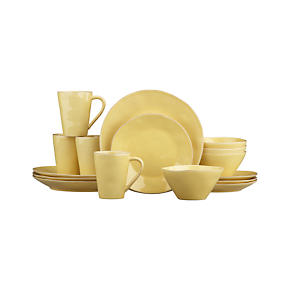 Marin Yellow 16-Piece Dinnerware Set