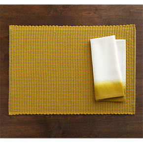Mario Gold Placemat and Carmen Yellow Napkin