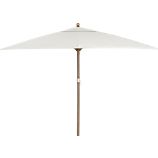 Rectangular Sunbrella® White Sand Umbrella with Eucalyptus Frame