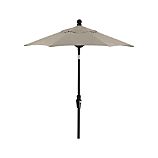 6' Round Sunbrella® White Sand Umbrella with Black Frame