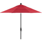 9' Round Red Tonal Stripe Tilt Umbrella. (1.5"dia. black pole);