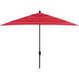 Rectangular Sunbrella® Red Tonal Stripe Umbrella with Black Frame