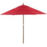 9' Round Sunbrella® Red Tonal Stripe Umbrella with Eucalyptus Frame
