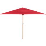 Rectangular Sunbrella® Red Tonal Stripe Umbrella with Eucalyptus Frame