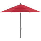 9' Round Sunbrella® Red Tonal Stripe Umbrella with Silver Frame