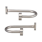 Set of two matte nickel tiebacks. 7.75"Wx4"Dx7"H