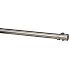 1.25"dia.x28"–48" Matte Nickel Rod Set: one rod, two finials and two brackets.