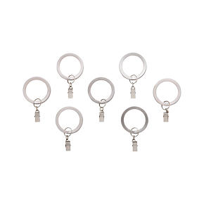 Set of 7 Matte Nickel Curtain Rings
