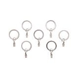 Set of 7 Matte Nickel Curtain Rings