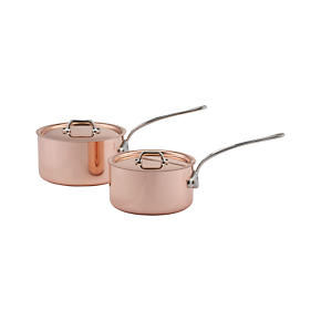 Mauviel Mheritage Copper Saucepans with Lid