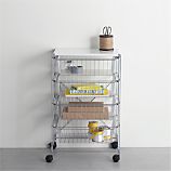 MAX Chrome 4-Drawer Cart with White Top