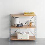 MAX Chrome Three-Shelf Unit with Wood Shelves