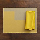 Maya Yellow Placemat and Cotton Yellow Napkin