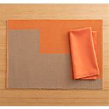 Maya Orange Placemat and Cotton Tiger Lily Napkin
