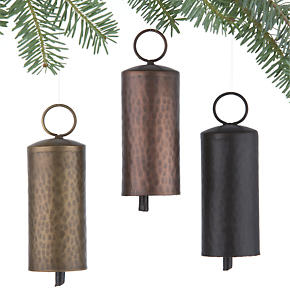 Metallic Bell Ornaments Set of Three
