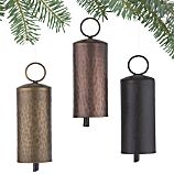 Set of 3 Metallic Bell Ornaments