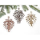 Set of 3 Metallic Pinecone Ornaments