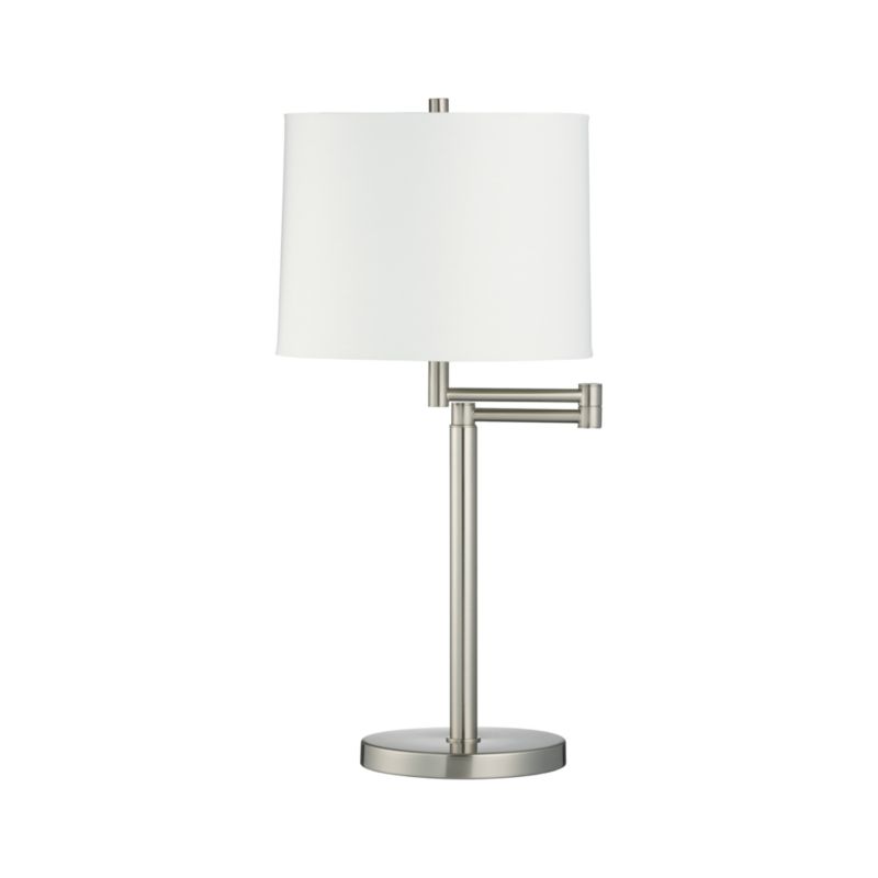 Metro II Brushed Nickel Swing Arm Table Lamp Crate and Barrel