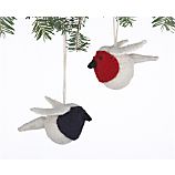 Set of 2 Mini Wool Robin Ornaments