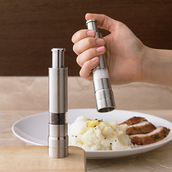 Mini Salt and Pepper Mills Crate and Barrel