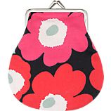 Marimekko Mini Unikko Pieni Kukkaro Red and Black Coin Purse