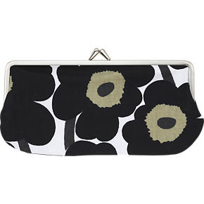 Marimekko Mini Unikko Silmalasikukkaro Black and White Coin Purse