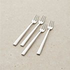 Set of four Mix appetizer forks. 5.75"