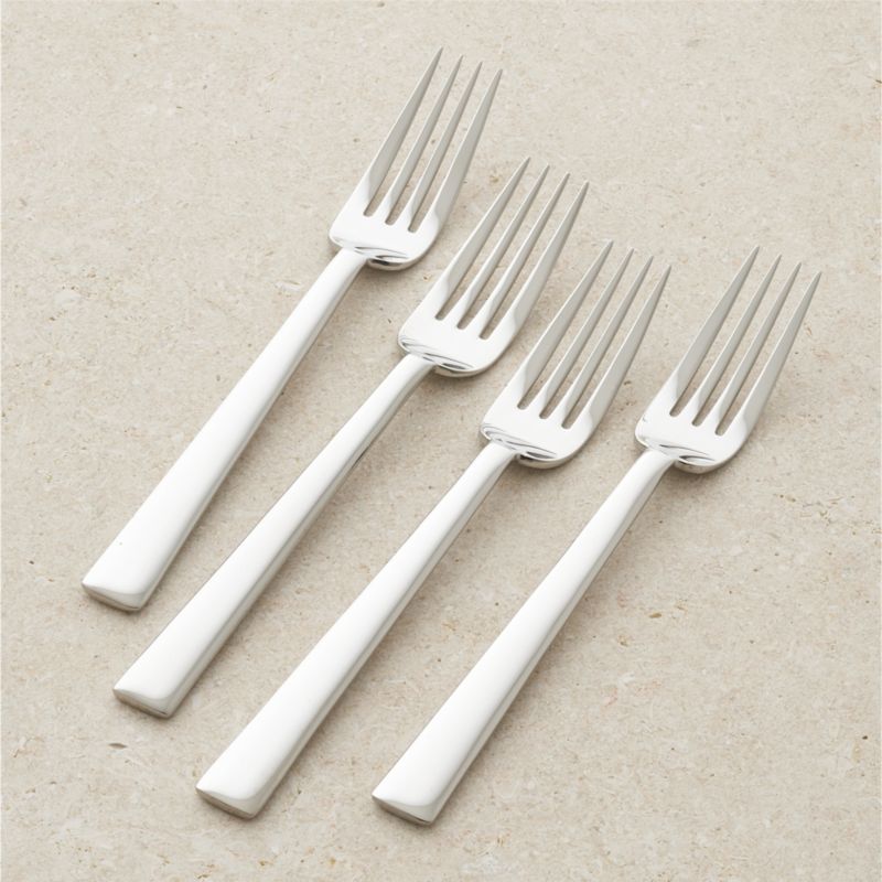 Set of 4 Mix Dinner Forks Crate and Barrel