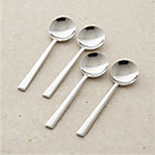 Set of four Mix soup spoons. 6"