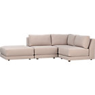Moda 4-Piece Sectional Sofa (Ottoman, two Armless Chairs, Corner)