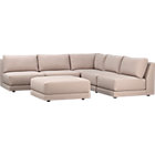 Moda 6-Piece Sectional (four Armless Chairs, Corner, Ottoman)