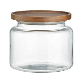 Montana 64 oz. Acacia and Glass Jar