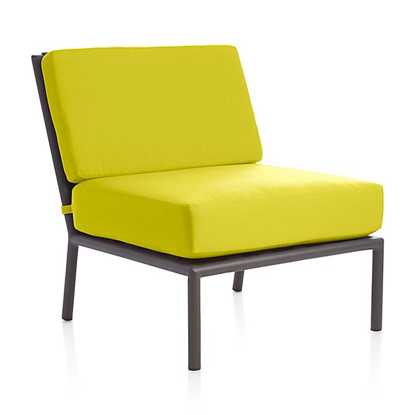 Morocco Sectional Armless Chair with Sunbrella ® Cushion Sulfur
