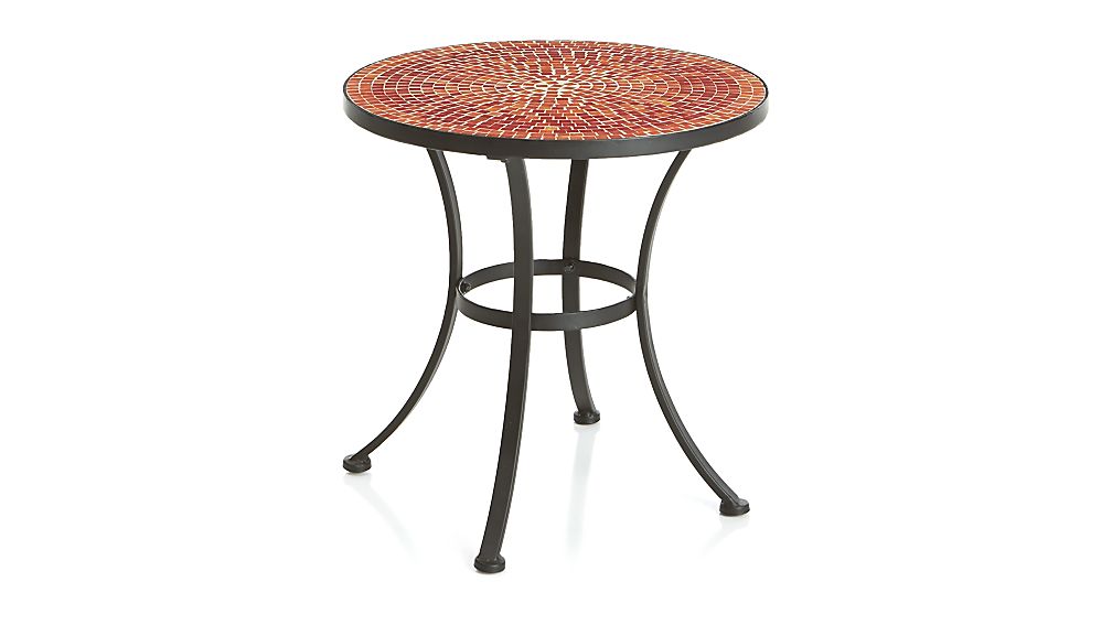 Mosaic Red Side Table in Lounge Furniture Crate and Barrel