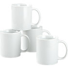 Set of four mugs. 10 oz.; 3.125"dia.x3.75"H