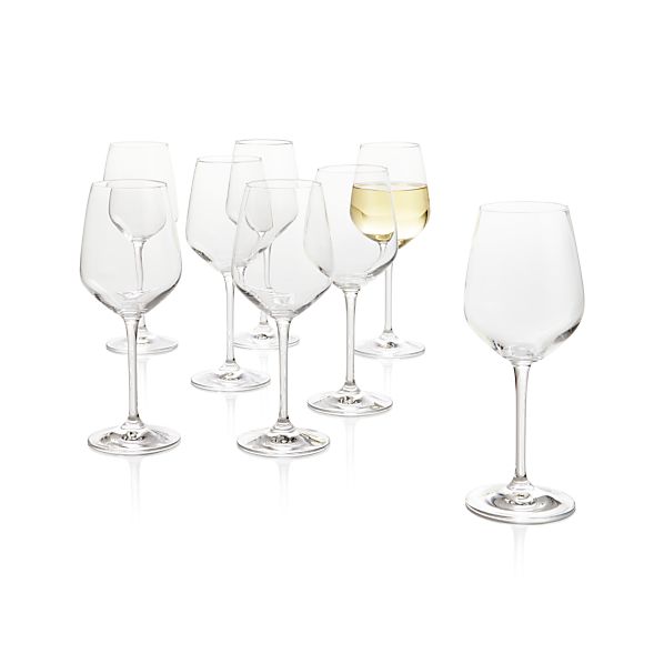 Set Of 8 Nattie White Wine Glasses Crate And Barrel