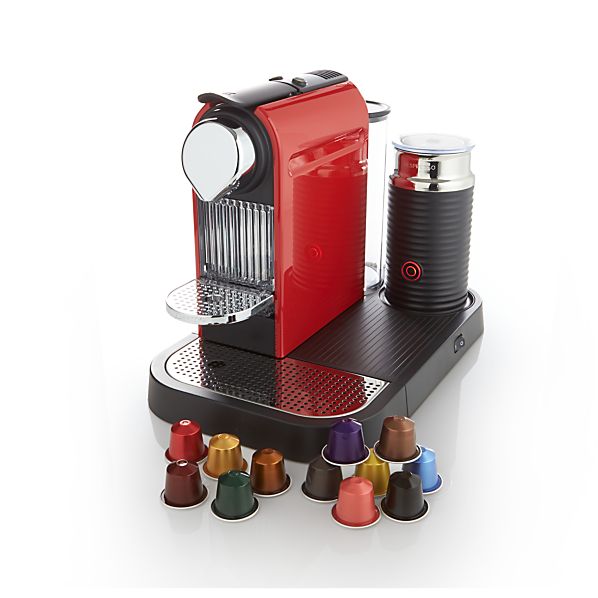 Nespresso® Citiz Red Espresso Machine with Aeroccino Frother in Outlet
