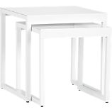 Set of 2 White Nesting Tables