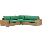 Newport 3-Piece Loveseat Sectional with Sunbrella® Charcoal Cushions (Left Arm Loveseat, Corner, Right Arm Loveseat)