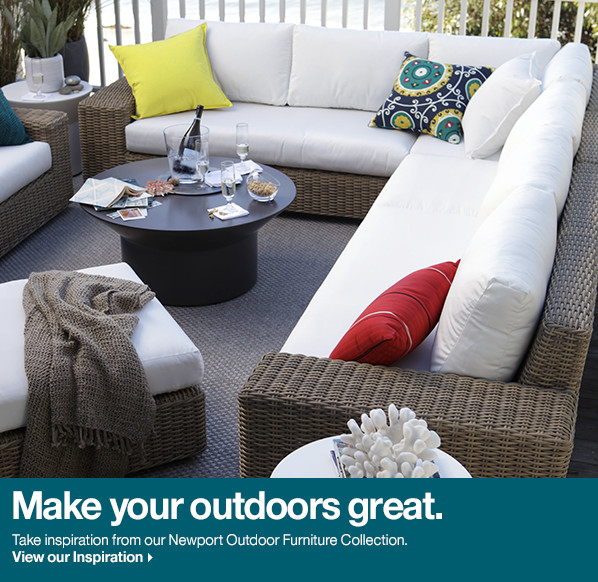 Newport Modular Right Arm Loveseat with Sunbrella® White Sand Cushions