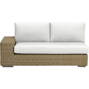 Newport Modular Left Arm Loveseat with Sunbrella® White Sand Cushions