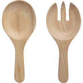 Set of 2 Oak Salad Servers